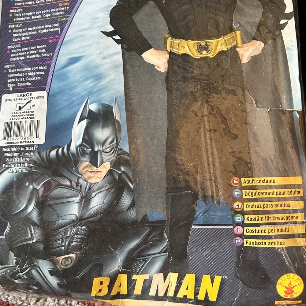 Rubie's Batman Costume with Black Suit and Yellow Belt